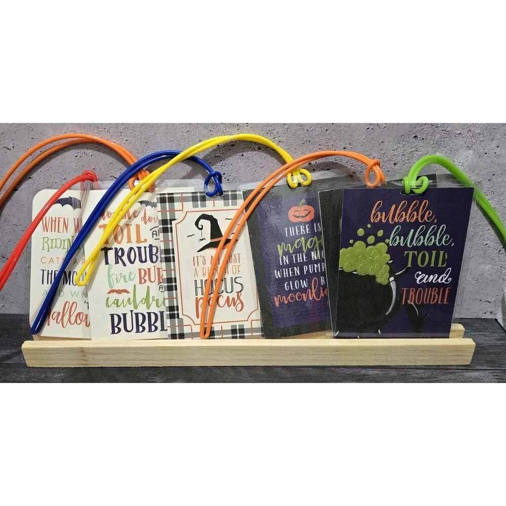 Handmade Halloween Luggage Tags Set of 6 - Spooky Designs for Bags & Backpacks